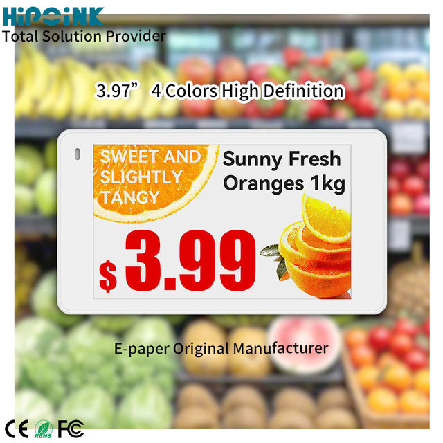 Hipoink E-Paper E-ink Original Manufacturer White 3.97 Inch High Definition Shopping Mall Electronic Shelf Label Digital Price