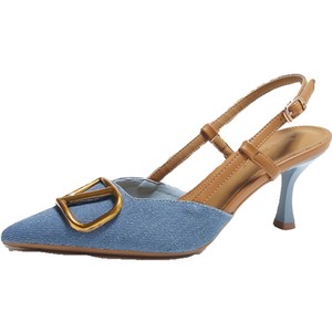<span class=keywords><strong>Sandali</strong></span> Gleibo OEM ODM da Donna in Denim con Punta Affusolata, Tacco Sottile, Senza Cinturino Posteriore, 6-8cm, Eleganti e Sexy, <span class=keywords><strong>Blu</strong></span> <span class=keywords><strong>Scuro</strong></span>/Chiaro, Vendita all'Ingrosso - Product Image 1