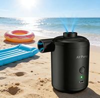 Pompe à air électrique en plastique, batterie 3600 mAh, 3 embouts, rechargeable, gonflage/dégonflage rapide, matelas de camping, bateau gonflable