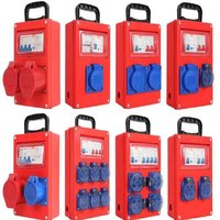 Caja de Conexiones de Plástico Impermeable, 4 Tomas, 2x10A, 2x16A, 5 Pines, 30mA, RCD, 1P+N, 63A, IP65, 220V, Caja de Distribución para Exteriores