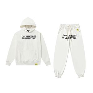 Высококачественный комплект из хлопковых худи и спортивных брюк с принтом «Ужасный кашель», с индивидуальным дизайном для мужчин - Product Image 3