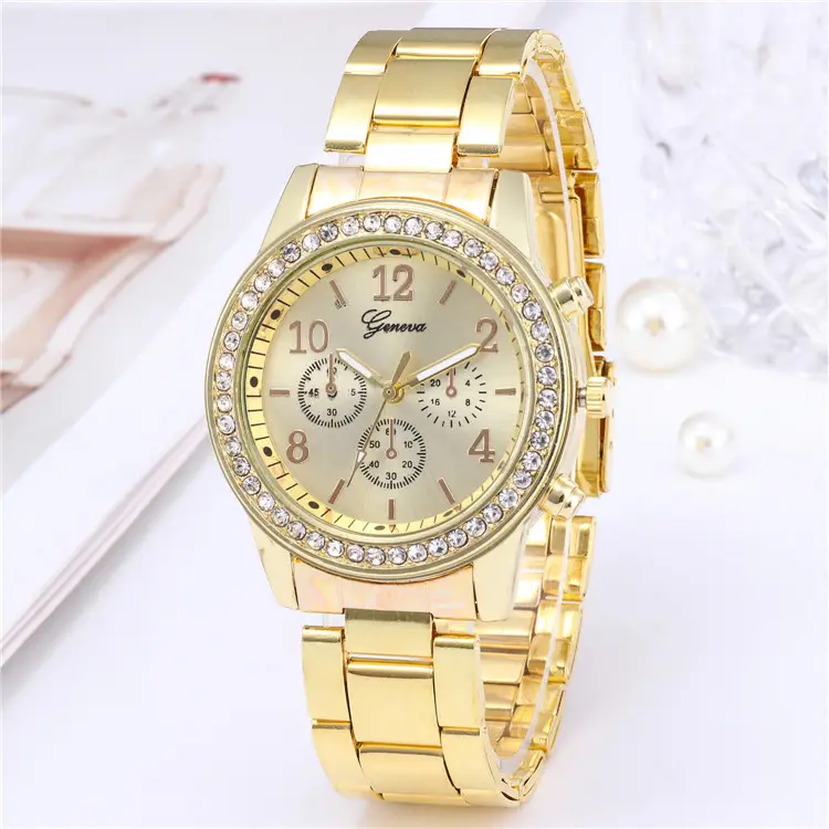 2021 Gold Ladies Wrist Watches Dress Watch Women Crystal Diamond Watches Stainless Steel Silver Clock Women Montre Femme