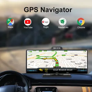 Kamera dasbor mobil layar sentuh 10.26 inci, untuk Carplay Androidd navigasi GPS otomatis
