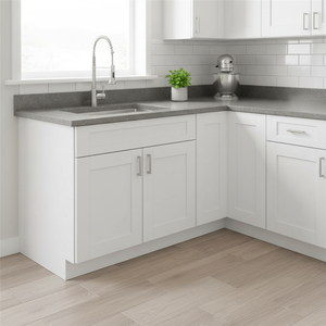 Mobile base da cucina moderno Sunique Sydney White Shaker, larghezza 33 pollici, profondità 24 pollici, in MDF. - Product Image 3