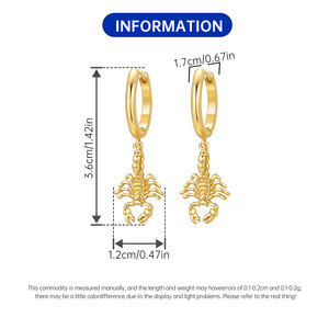 Nuevo diseño original, pendientes de escorpión de cobre blanco, diseño exclusivo, pendientes de lujo modernos y asequibles para mujer - Product Image 2