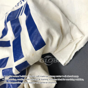 طباعة اللون الأبيض قطع الزى الخرق المسح القماش الأبيض القطن الخرق الصناعية لتنظيف البقع النفطية - Product Image 4