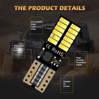 HOLY Canbus W5W 194 4014 24SMD Auto marqueur LED ampoules voiture W5W T10 194 168 LED intérieur dôme lumières 12V Canbus W5W LED T10