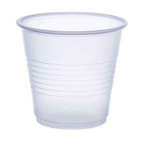 Vasos Desechables Ecológicos de PS con Borde Enrollado de Pared Simple de 2oz, 3oz, 5oz y 7oz para Bebidas Frías y Picnic - Product Image 1