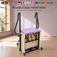 Chaise de Pilates Wunda en bois de chêne/érable durable avec pédale fendue, équipement de fitness professionnel pour studio, logo personnalisé