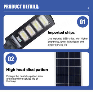 โคมไฟโซลาร์เซลล์ขับเคลื่อนไฟฟ้ากระแสสลับ60W/90W/120W/150W ABS กันน้ำ IP65ไฟ LED กำลังสูงพร้อมใช้งานนานกว่า12ชั่วโมง - Product Image 3