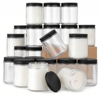 Bocaux en verre vides en gros 100g 150g 250g 500g avec couvercles en métal et plastique pour la fabrication de bougies, le stockage d'épices et de cosmétiques