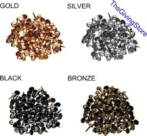 Rivets coniques métalliques à visser, à tête plate, à pointe, pour sacs à main, quincaillerie pour la fabrication de sacs - Product Image 2