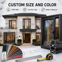 Ventana Corredera Exterior de Aluminio con Aislamiento Térmico, Doble Acristalamiento, Aislamiento Acústico, Diseño Arqueado Francés, Personalizada para Villas de Lujo