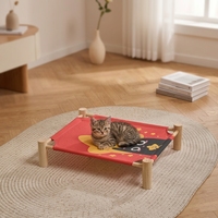 Lit de repos surélevé en bois respirant pour chat, lit rafraîchissant pour chien, lit de sommeil pour cochon d'Inde et hamster - Vente en gros