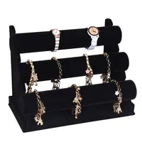 Guorui custom antieke fluwelen hout stand sieraden bangle ketting sieraden display stand