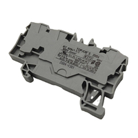 Morsetto a gabbia grigio a 3 conduttori con terminale passante, nuovo di zecca, originale tedesco, in stock, per guida DIN 4mm², modello 2004-1301