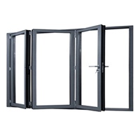Ventanas Arqueadas Plegables para Balcón, Ventana de Doble Vidrio sin Marco Invisible con Rotura de Puente Térmico