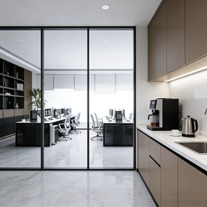 <span class=keywords><strong>Cloison</strong></span> de bureau SZMK 2026 en verre transparent à persiennes, insonorisée, du sol au plafond, avec cadre en alliage d'aluminium - Product Image 5