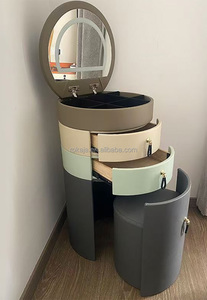 Hot Selling Smart Swivel Dresser Table With <strong>Mirror</strong> Stool Drawer Luxury Led Lights Music Wireless Charging Vanity Table <strong>Bedside</strong> - Product Image 5