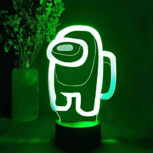 Mesa de café decoración del Led Sensor lámpara entre nosotros la noche de juego de luz de neón 7 cambio de Color 3D Luz - Product Image 3