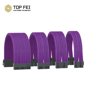 Premium 18awg Paars Geweven Voedingskabelset 30Cm Mod-Extensie Voor Verbeterde Verbindingen