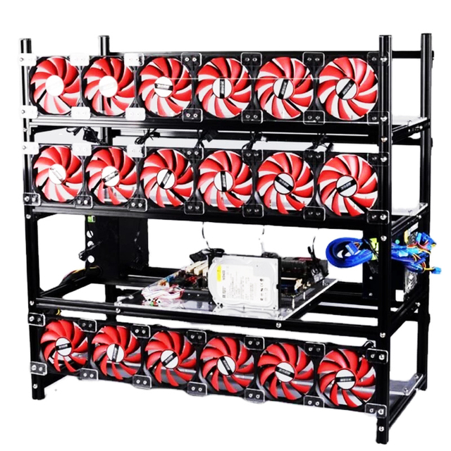 19GPU 19 GPU Stackable Aluminum Frame Case Open Air Computer Rig Frame