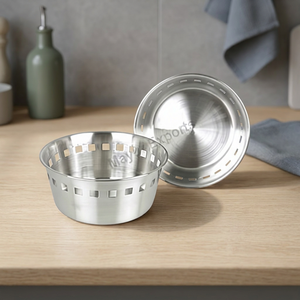 Mayur Exports Panier à fruits moderne en acier inoxydable, mini, rond, durable, en fil métallique, pour la cuisine, la salle à manger, les restaurants, les hôtels - Product Image 3