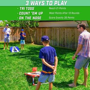 Juego de Cornhole Portátil y Plegable de Plástico Oxford para Niños y Adultos, Seguro para el Hogar y el Jardín, con Objetivo de Tiro al Blanco y Tri Toss - Product Image 3