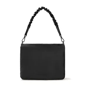 Moda siyah su geçirmez neopren çanta özelleştirilmiş çanta rahat Crossbody çanta kadın omuzdan askili çanta