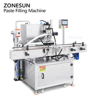 Machine de remplissage automatique de bouteilles ZONESUN ZS-YT1T-1PXM avec pompe à rotor servo pour pâtes à haute viscosité (confiture, beurre de cacahuète, pâte de tomate) et mélangeur