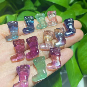 Artesanías de Cristal Talladas al por Mayor, Mini Figuras de <span class=keywords><strong>Calcetines</strong></span> Talladas en Cristal de Fluorita Arcoíris Natural, para Regalo - Product Image 6