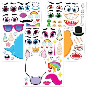 JOYIN 36 Hojas de Pegatinas de 9"x6" para Hacer Caras, Crea tus Propias Pegatinas de Animales con Unicornios, Dinosaurios, Animales Marinos y de Safari - Product Image 2