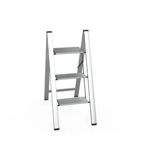顶级高档家用折叠方管3步铝制梯子凳子便携式储物可折叠其他梯子