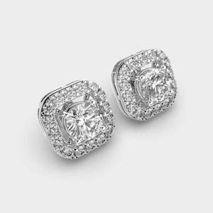 Luxury Round Brilliant Moissanite Stud <b>Earrings</b> Crafted in 925 Sterling <b>Silver</b> Stylish Jewelry for Women and Girls - Product Image 2