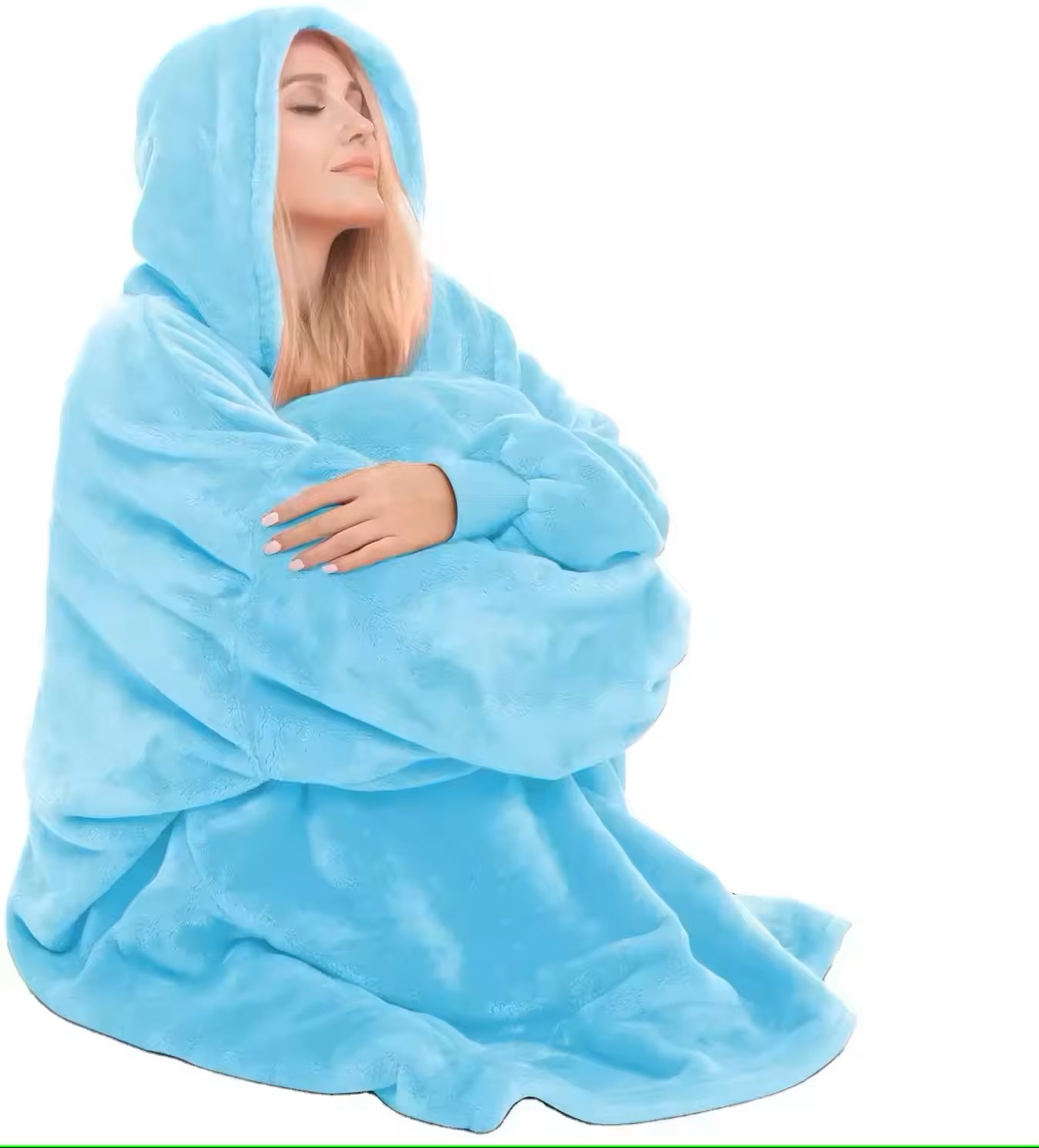 O³ Coperta Con Cappuccio, Plaid Con Maniche, Indossabile In Pile, Felpa Oversize Donna, Blanket - Foto 2