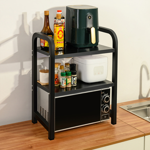 Étagère de rangement multifonctionnelle réglable, double, écologique, durable, pour <span class=keywords><strong>cuisine</strong></span>, bureau, support pour <span class=keywords><strong>micro</strong></span>-ondes, en acier <span class=keywords><strong>au</strong></span> carbone, couleur personnalisée - Product Image 1