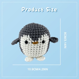 Kit de <span class=keywords><strong>crochet</strong></span> complet pour débutants : Ensemble de bricolage pingouin avec fil doux, <span class=keywords><strong>crochet</strong></span>, yeux, rembourrage et vidéo étape par étape - Product Image 4