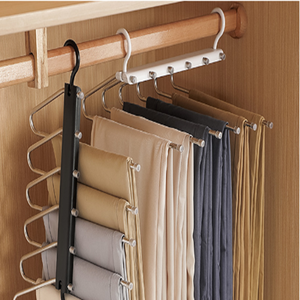 Porte-pantalons multifonctionnel, organisateur de placard, cintres, organisateur de placard, gain de place, plusieurs couches, utilisations multifonctionnelles - Product Image 5
