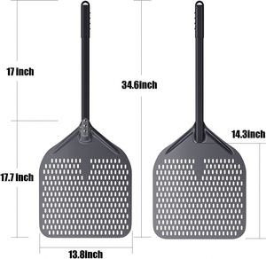 Pala para Pizza de Aluminio Anodizado Duro Perforado Cuadrado de Alta Calidad, Pala para Girar Pizza en Horno, Logotipo Personalizado - Product Image 2