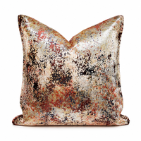 Housse de coussin décorative jacquard aquarelle abstraite de Noël personnalisée, velours multicolore de luxe, fabrication directe OEM