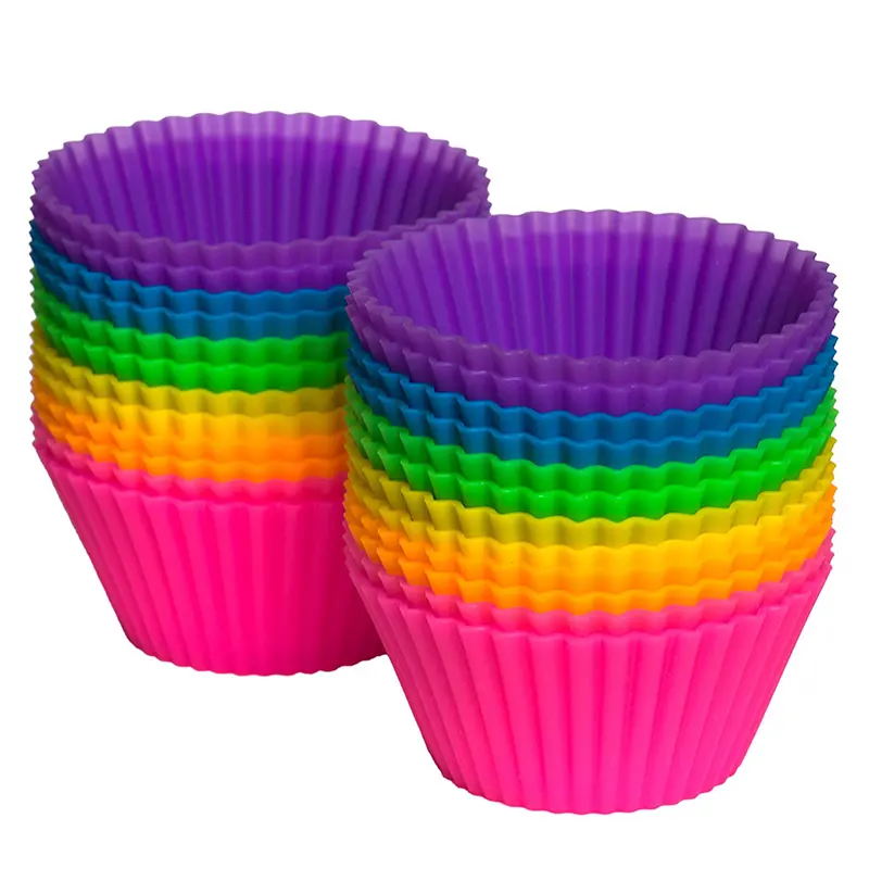 Reusable Dessert Cupcake Liners Silicone Muffin Cake DIY Baking Cups Mold