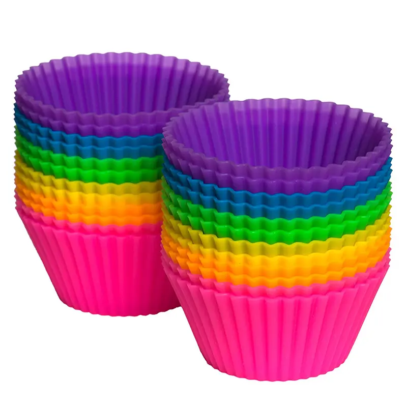 Tái sử dụng món tráng miệng cupcake lót Silicone Muffin bánh DIY Baking cup khuôn