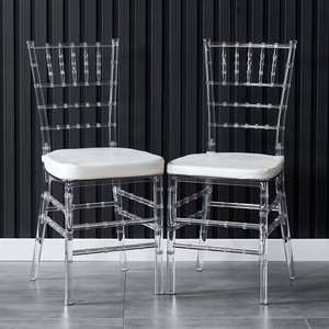 เก้าอี้อะคริลิคใสแบบคริสตัลสำหรับงานจัดเลี้ยงโรงแรม งานแต่งงาน งานกลางแจ้ง เก้าอี้พลาสติกแบบนโปเลียน - Product Image 2