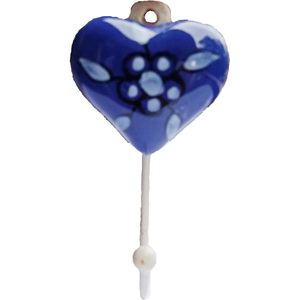 PARIJAT HANDICRAFT Beautifully Hand Painted Ceramic Wall Hook Hanger Multi-Color Heart Shape for Key Holder <b>Bath</b> Wall <b>Storage</b> - Product Image 3