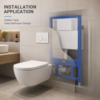 WC intelligent mural moderne en acier inoxydable, chasse manuelle, capacité 8L, réservoir encastré, évacuation au sol, modèle G19 pour hôtel