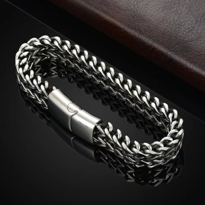 Pulsera Unisex de Acero Inoxidable Estilo Hip-hop, Diseño Cubano, Simple, Dominante, Punk, de Alta Gama, Modelo de Tendencia, para Comercio Transfronterizo - Product Image 4