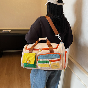 Sac de sport personnalisé multicolore pour vêtements secs et mouillés, grande capacité, décompression, sac de voyage portable avec pochette et poignée télescopique - Product Image 2
