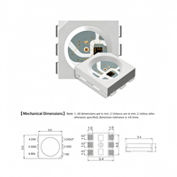 Diodo LED RGBIC SMD 5050 de 6 Pines con Circuito Integrado HD107S/HD108 Incorporado para Tiras LED Programables y Pantallas de Píxeles