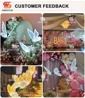Vente en gros de lumières LED géantes en forme de papillon pour la décoration de routes, couleur blanc chaud, décoration de scène pour mariage