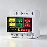 Interrupteur de protection biphasé 63A AC120V-240V 220V-380V 380V, protecteur contre les surtensions et les surintensités pour la maison